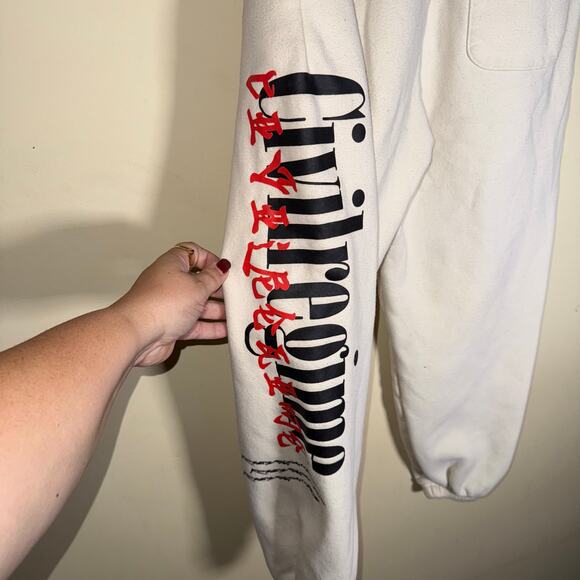 CIVIL REGIME streetwear double sided graphic balloon drawstring joggers L - Picture 10 of 11